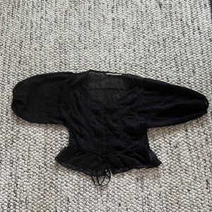 Kimchi Blue Sheer Black Top